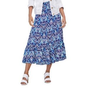 BOHO Tiered Skirt MIDI Ikat
Print 18W NWT